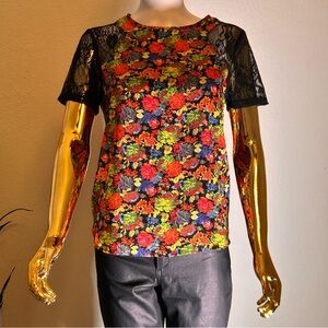 ASTR Multicolor Floral Lace Top